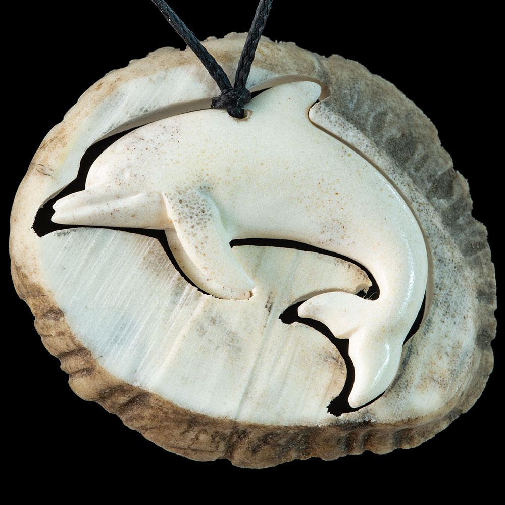 Small Deer Antler Dolphin plus Display Base - ecoVert