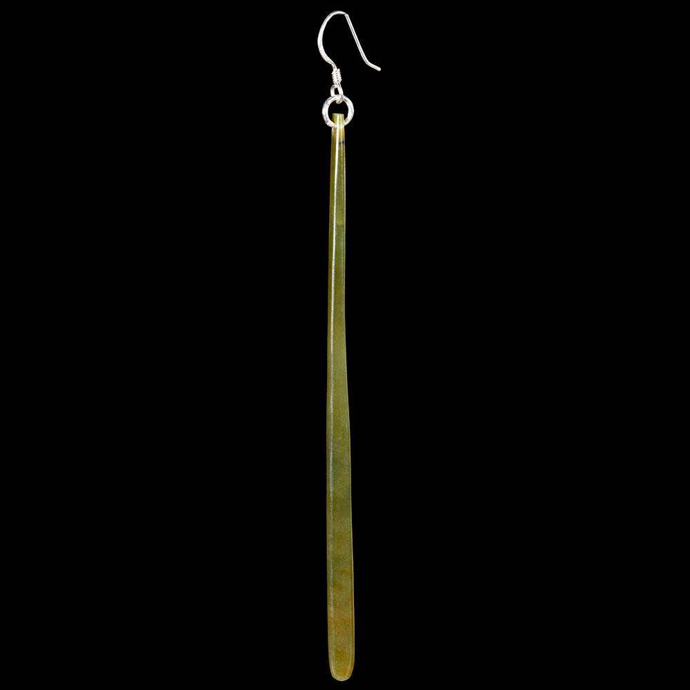 Long Jade Drop Single Earring by Malcolm Cox