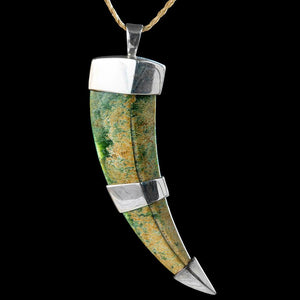 Flower Jade Huia Beak Drop with Wakahuia by John Mayo