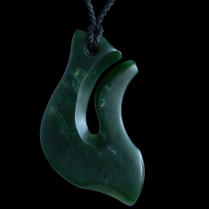 Large Dark Flower Jade Matau by Nick Balme