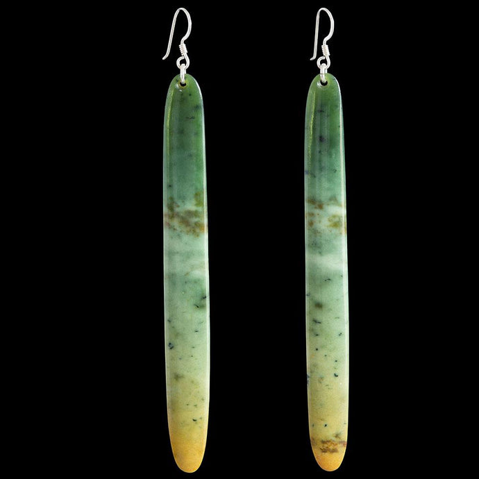 Large Flower Jade Drop Earrings by Alex Sands