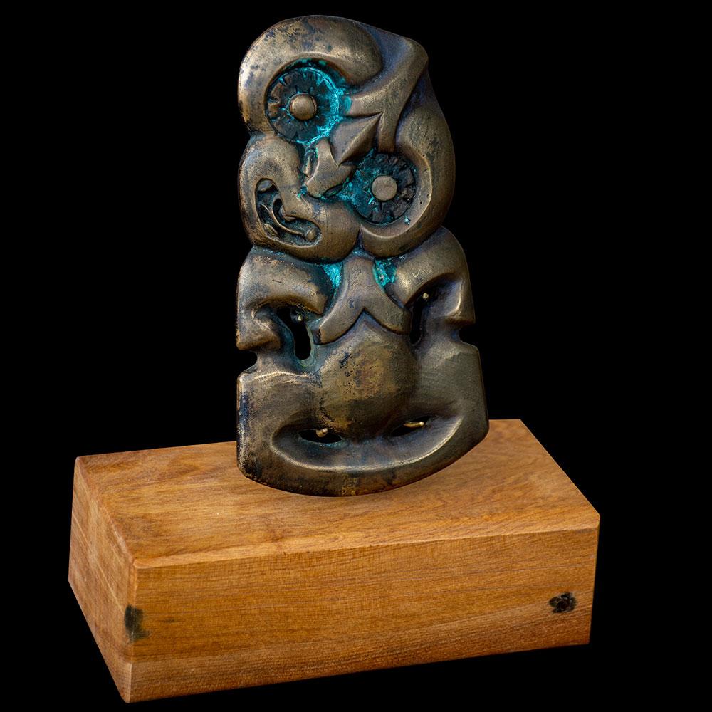 Large Bronze Tiki Sculpture by Alex Sands