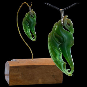 Flower Jade Dragon Pendant & Sculpture by Alex Sands