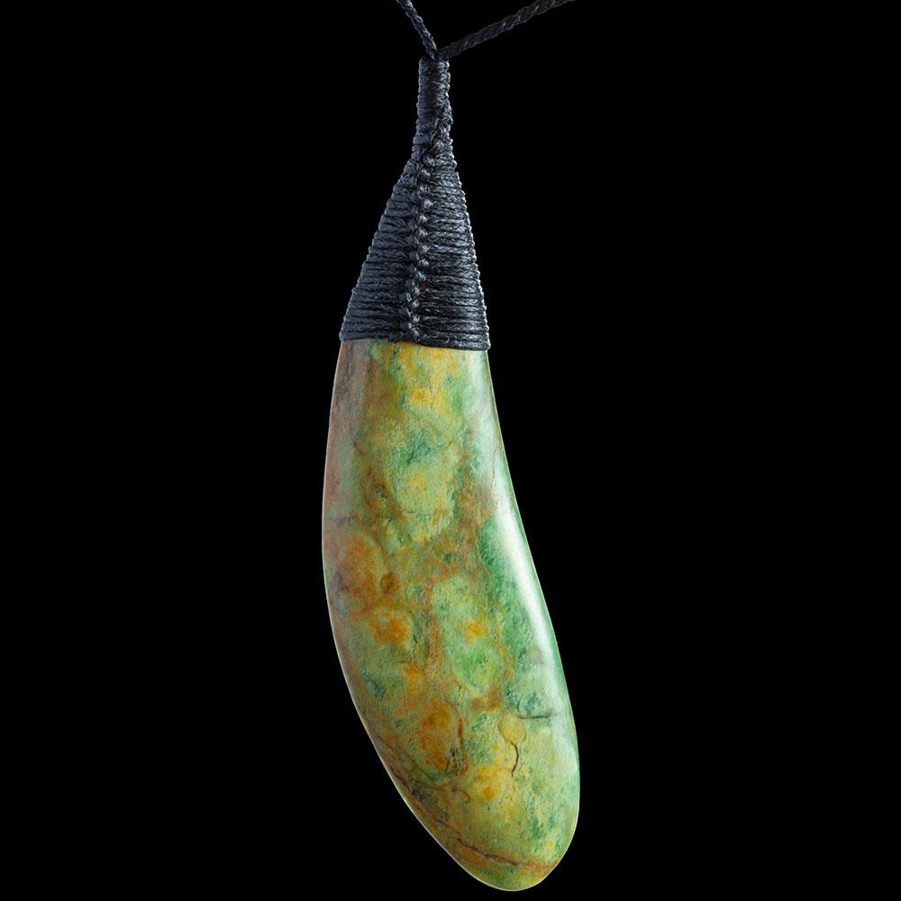 Large Bound Flower Jade Drop by Malcolm Cox