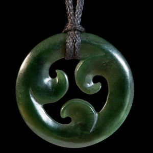 Small Jade Tri Koru by Elliot Lewis