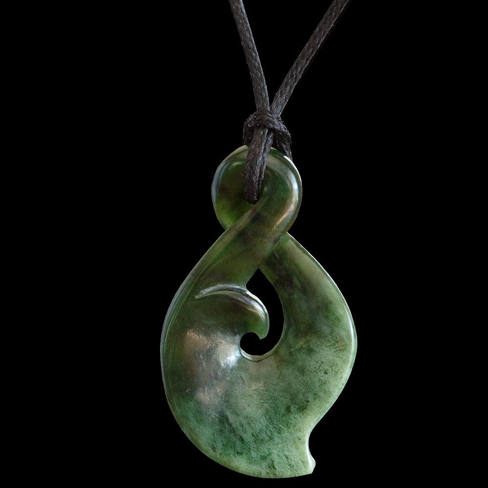 Small Flower Jade Twist Koru by Elliot Lewis