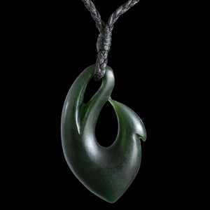 Small Dark Jade Matau by Madelyne Gourdin