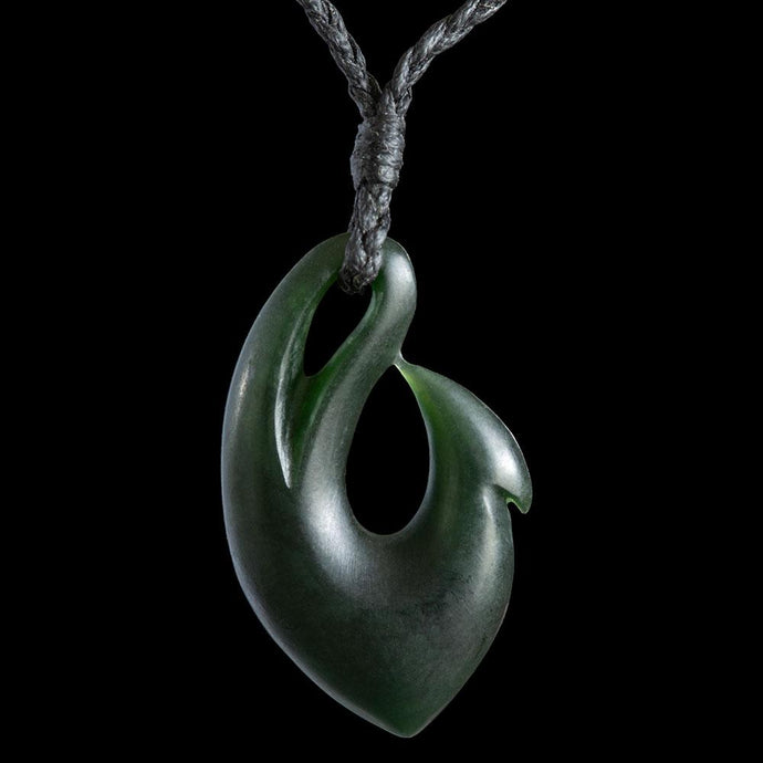 Small Dark Jade Matau by Madelyne Gourdin