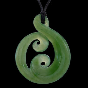 Large Inanga Jade Double Koru by Ross Crump