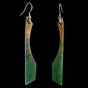 Long Flower Jade Drop Earrings by Alex Sands