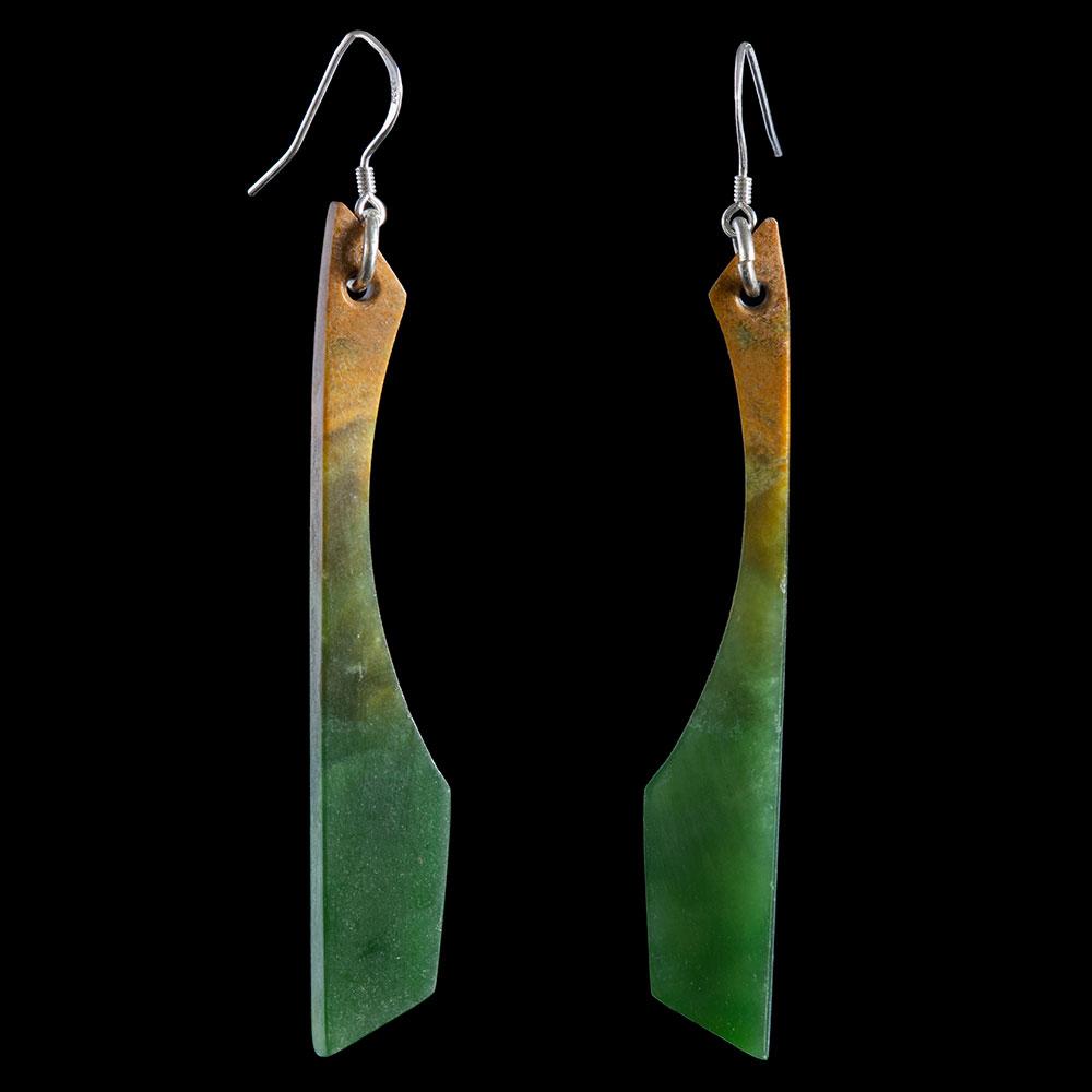 Long Flower Jade Drop Earrings by Alex Sands