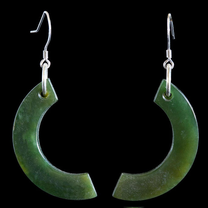 Jade Crescent Earrings by Alex Sands