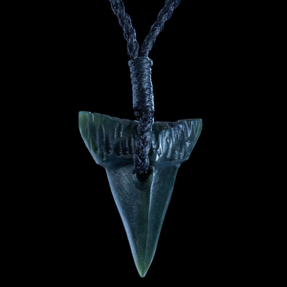 Small Dark Jade Shark Tooth by Samuel Potter