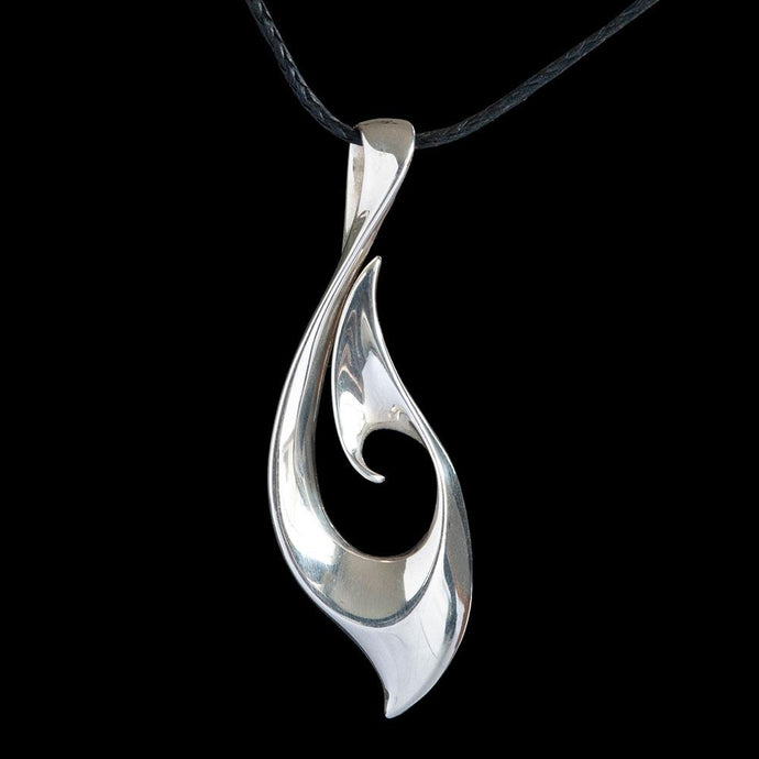 Solid Sterling Silver Matau by Kerry Thompson