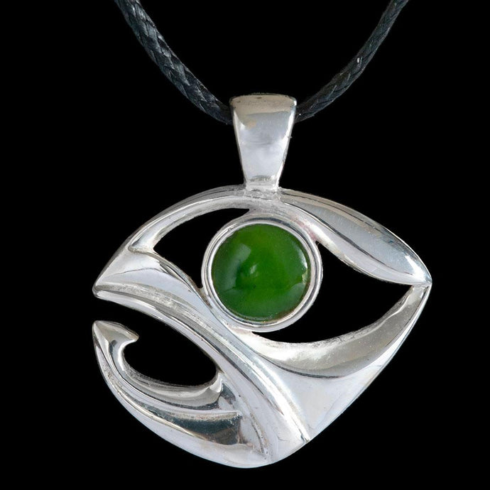 Sterling Silver and Jade Kahawai by Kerry Thompson