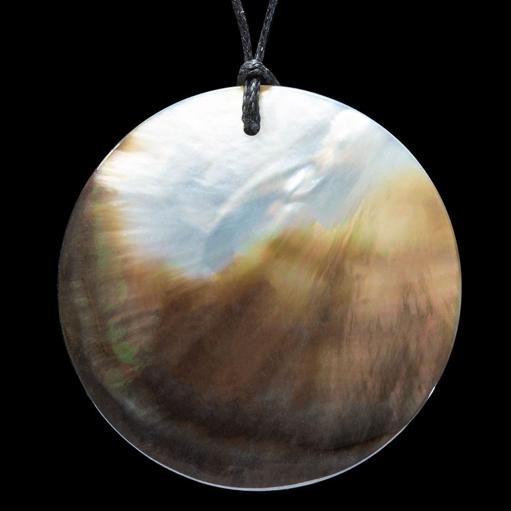 Black Pearl Disc Pendant (4 Sizes)