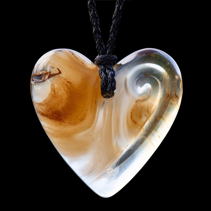 Large Kauri Amber Heart by Conrad Henderson