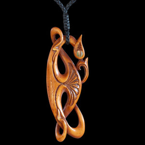 Wearable Stained Bone Manaia Twisting Vine By Yuri Terenyi